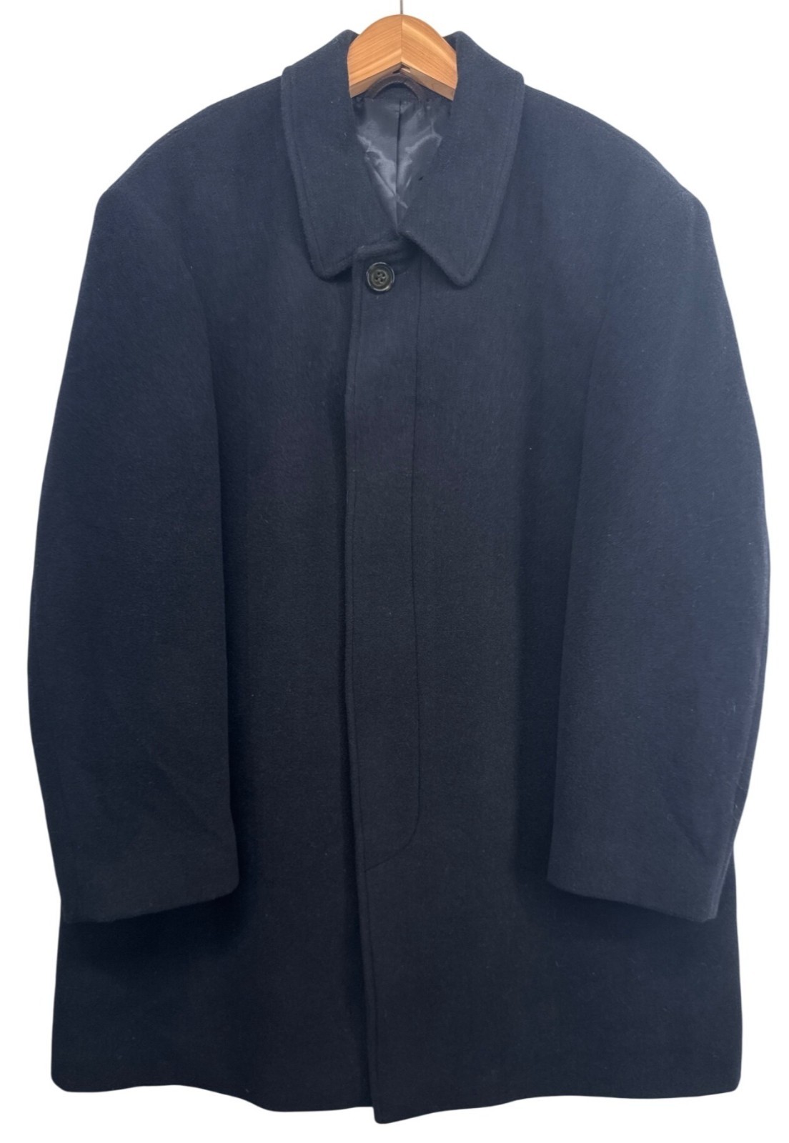 Lauren Ralph Lauren Men Peacoat Sz 46R Black Wool-Blend Driving Car Coat Classic