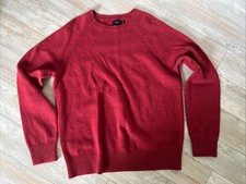 J. Crew 100 Lambs Wool Sweater Men  s Size L Crewneck Red Knit Fall Solid