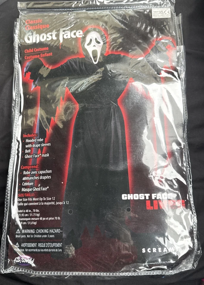 Scream Ghost Face Kids Fancy Dress Halloween Horror Boys Childs Licenced Costume - Image 2 of 4