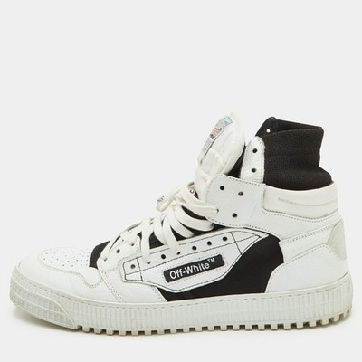 OffWhite 3.0 Off Court Size 44 WhiteBlack Leather and Canvas High Top Sneakers