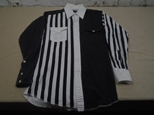 Vintage Panhandle Slim Western Shirt Mens M USA Made Colorblock Stripe Button Up