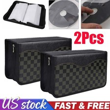 2PACK 128pcs Disc CD Storage Case DVD Organizer Holder Bag Wallet Album Media