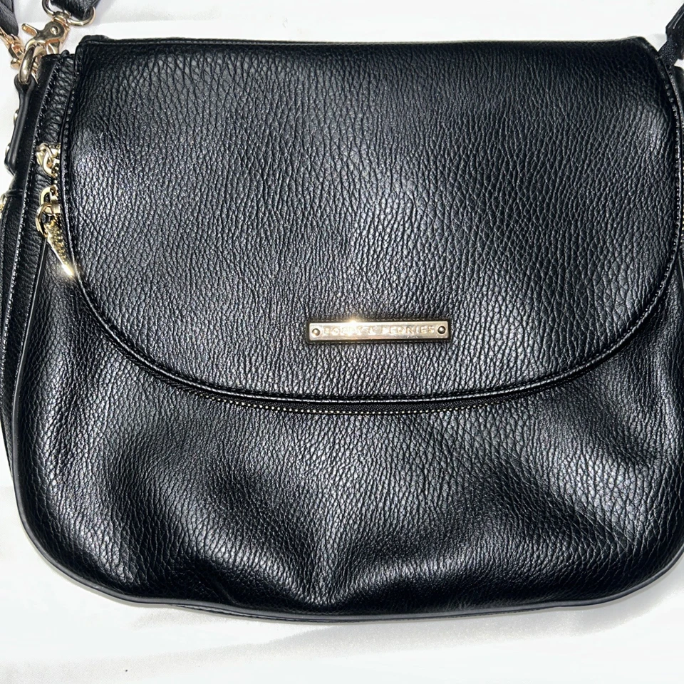 Poppy & Peonies Downtown Crossbody Bag- Vegan Pebbled Leather, Peach Interior - Image 2 of 4