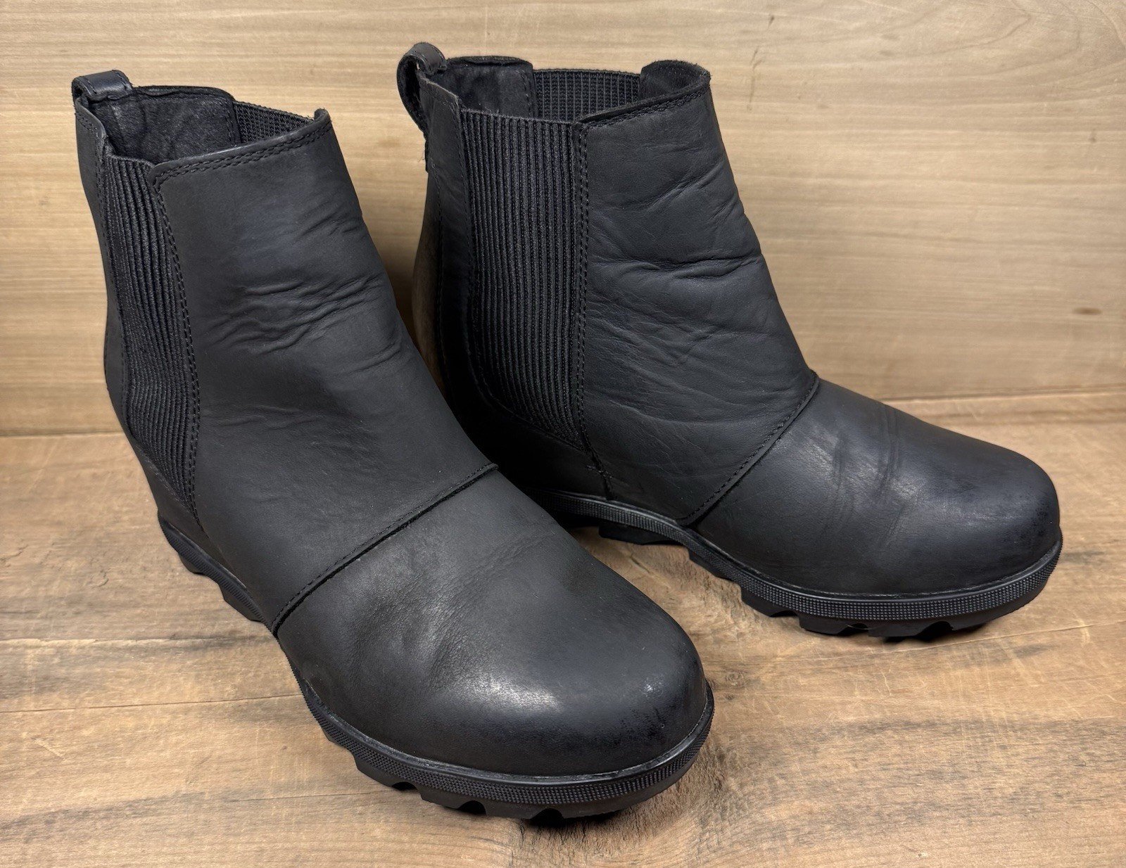 Sorel NL3022-010 Chelsea Leather Black Boots Women’s Size 9 US 7 UK 40 EU