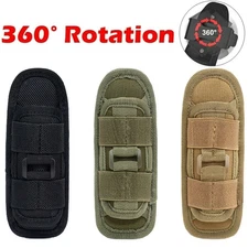 Tactical Flashlight Holster Duty Belt Pouch Rotatable Clip 360 Degree Holder 