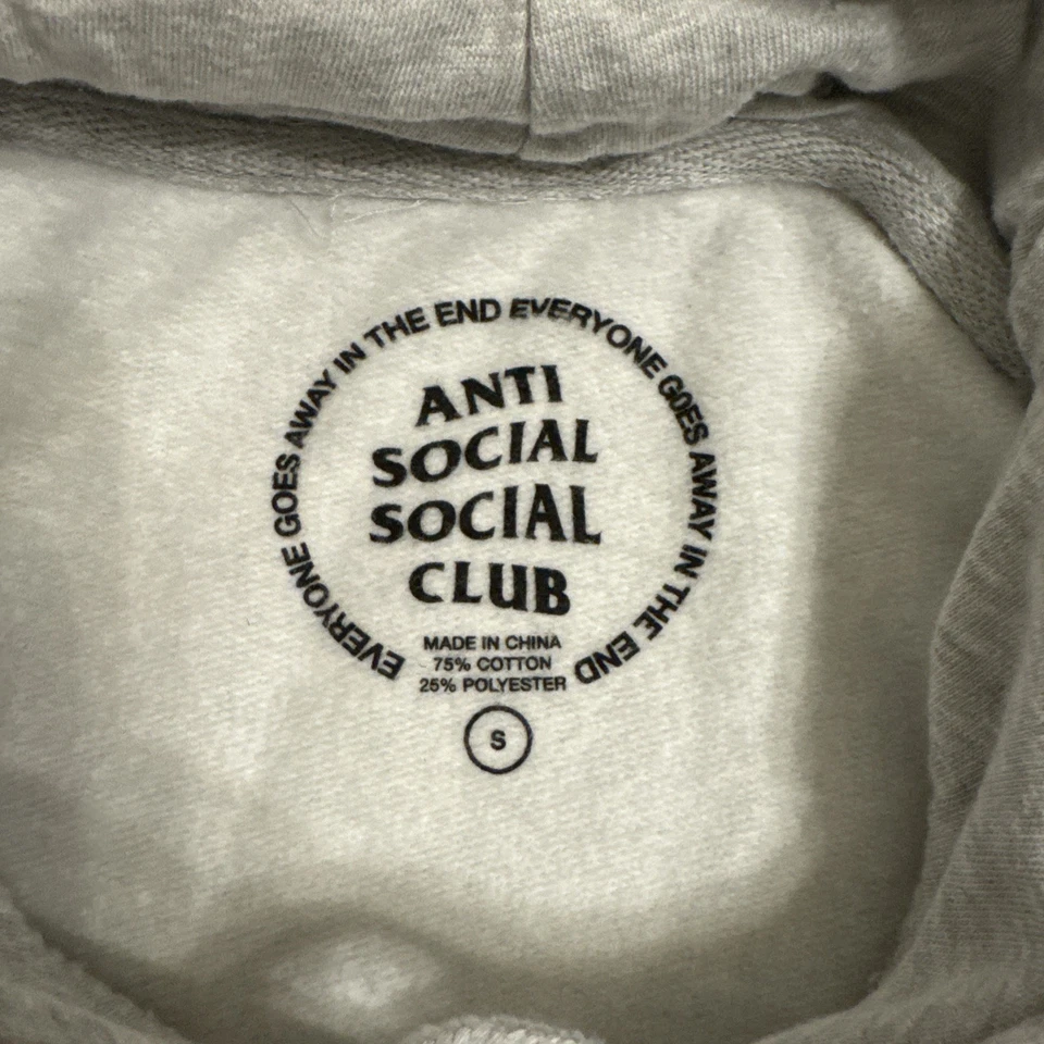 Pre Owned Men’s Hoodie Anti Social Social Club X Undefeated Position Small Gray - Image 4 of 4