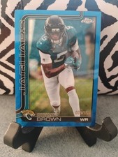 2025 Topps Chrome #136 Dyami Brown Blue Wave Refractor Jaguars #/150