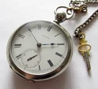 Antique Waltham Broadway Key-wind Pocket Watch 18 size 7 jewels RUNS