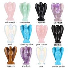 Reiki Chakra Natural Crystal Statue Healing Stone Guardian Angel Figurines