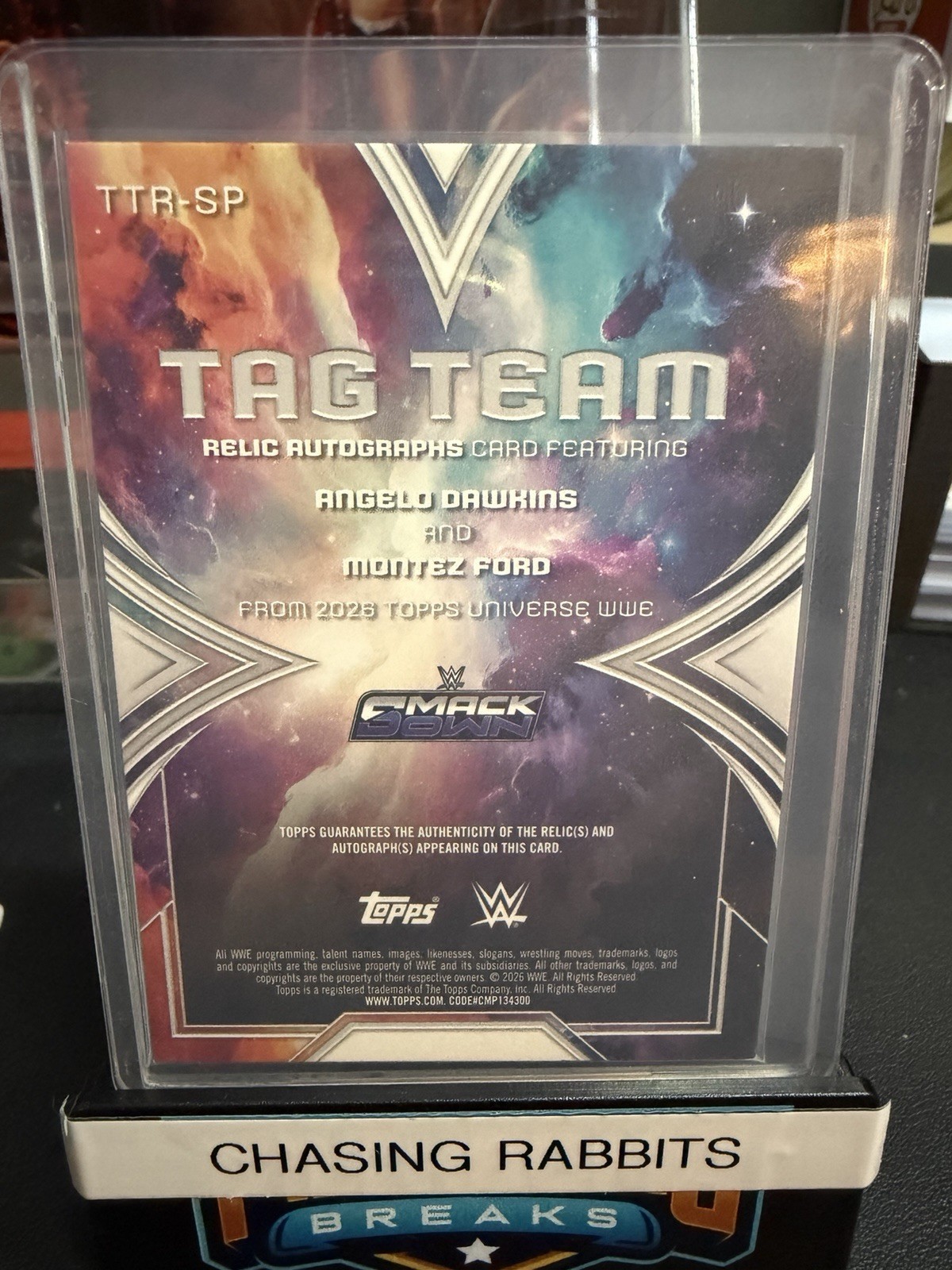 Topps 2025 Universe WWE Tag Team Relic Autograph Ford Dawkins Profits TTA-DF /50 view 4