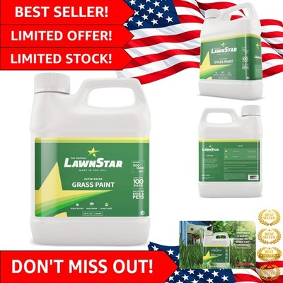 Grass Paint Concentrate 500-1,000 sq ft - for Dormant, Patchy or Faded Lawn -...