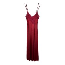 Vintage Lily Of France Slip Dress Nightgown Petite XS Lace Satin Maxi Long