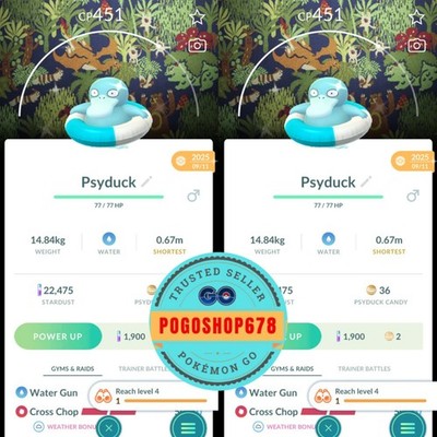 Pokémon PTC Go - Shiny Psyduck Swim Ring With Special Background  Mini or TRADE