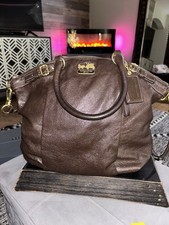 Coach Brown Pebbled Leather Satchel Top Handle, Detachable Strap 18641