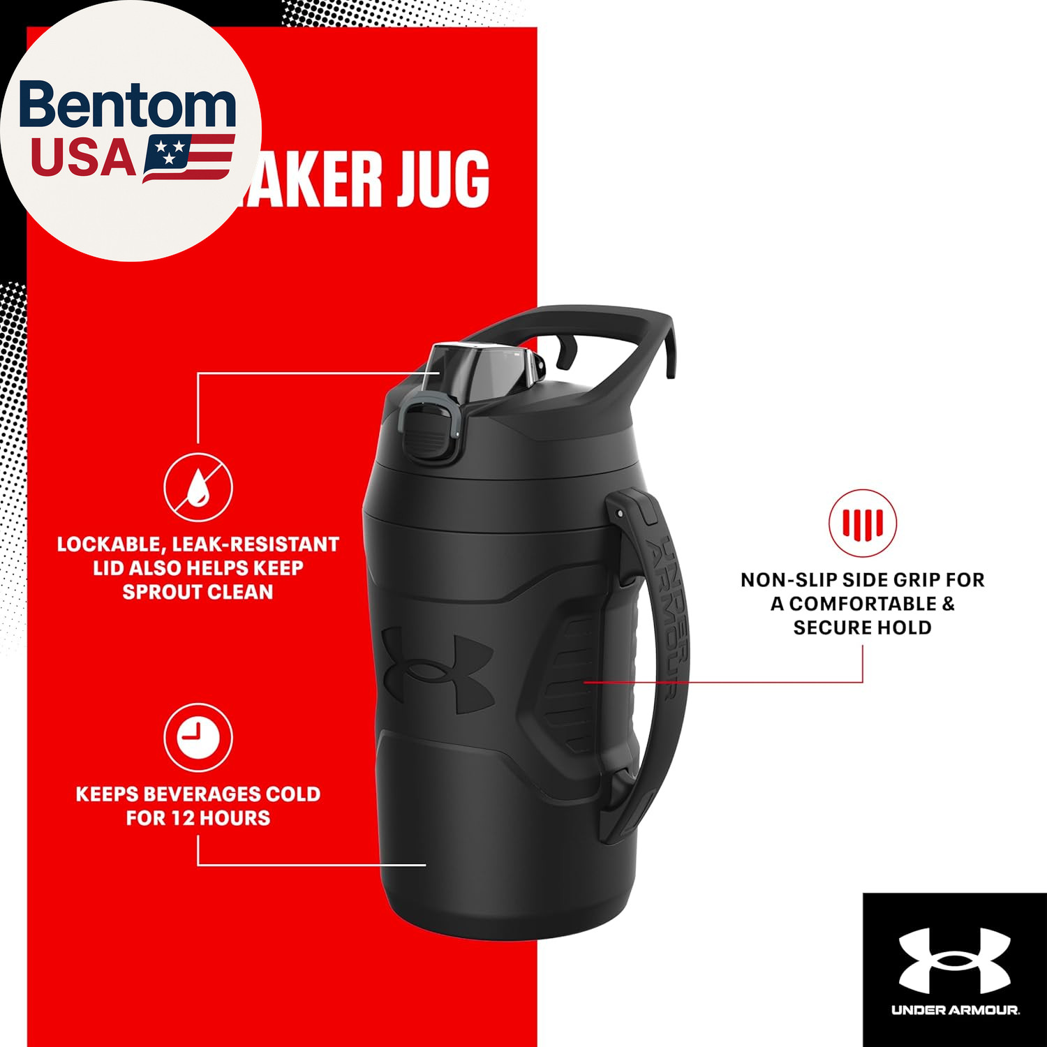 32 Oz Insulated Water Bottles - Sports Water Jug with Handle, Fence Hook, Leak R