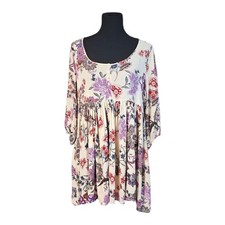 Altar'd State Floral Babydoll Dress Boho Cottagecore Balloon Sleeve Large