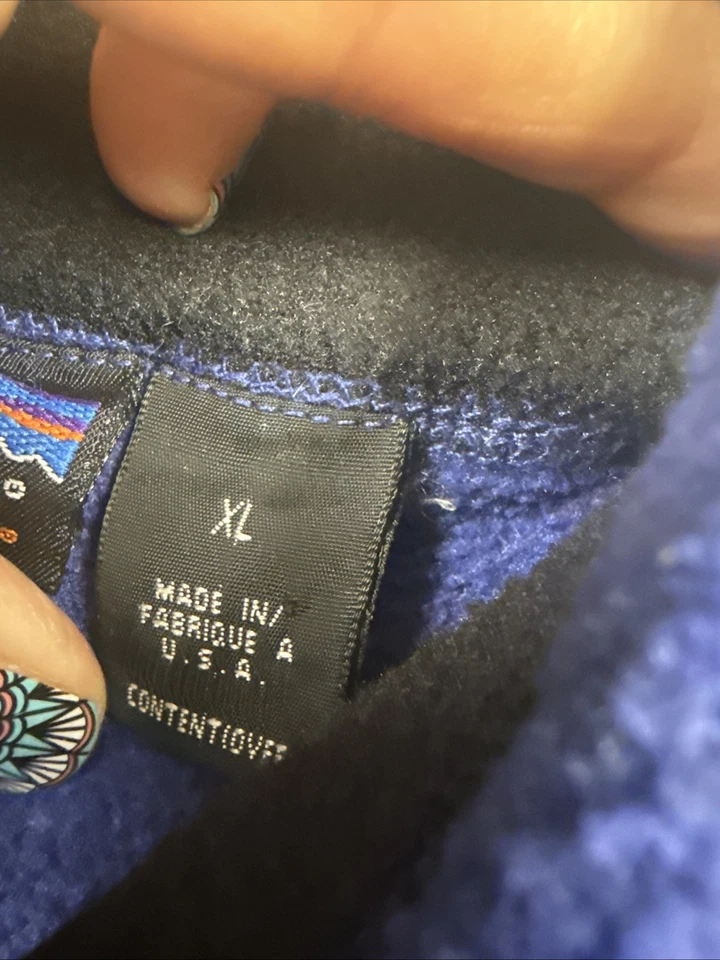 Chaleco polar Patagonia Synchilla XL para hombre azul con ribete azul vintage. USA Foto 4 de 4