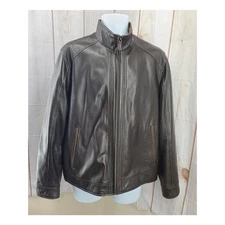 Daniel Cremieux Signature Men’s M Premium Lamb Leather Coat Jacket 2-Tone Brown