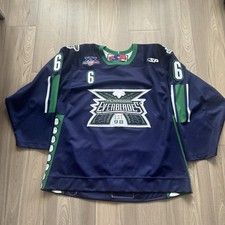 GAME WORN USED Brad Zanon #6 ECHL FLORIDA EVERBLADES  SP Hockey JERSEY Size 56