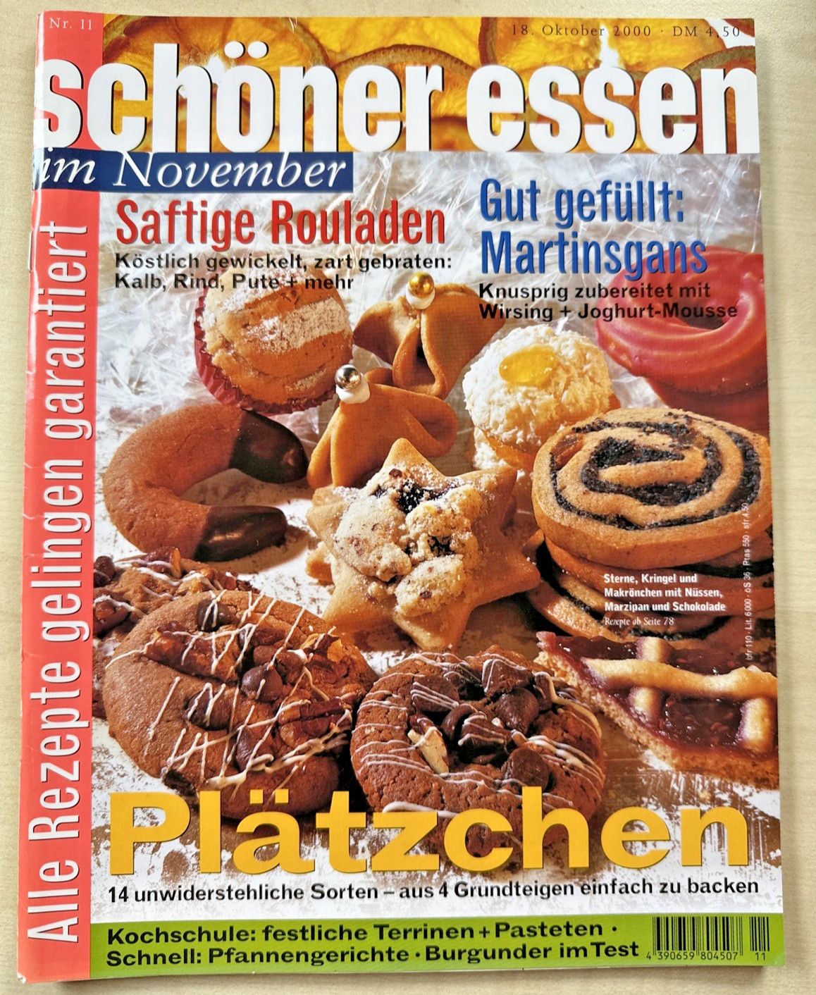 schöner essen * Oktober 2000 * Plätzchen * Martinsgans * Rouladen * Terrinen