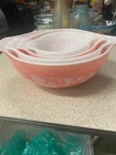 Vintage PYREX Pink Gooseberry Mixing Bowl 4 Pc Set
