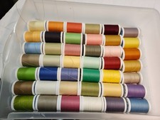 LOT OF SEWING THREAD - VARIETY OF COLORS AND SIZES - 78 SPOOLS - C 