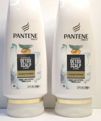 2 Count Pantene Pro V 12 Oz Damaged Detox Scalp Care Purify Refresh Conditioner