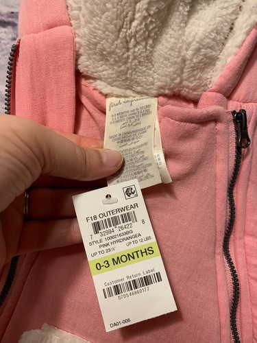 NWT! First Impressions pink baby snow suit size 0-3M - Picture 5 of 5