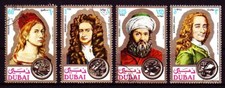 Dubai 1971 Mi.397/00 Used C.T.O. Avicenna Ibn Sina D�rer Newton Voltaire