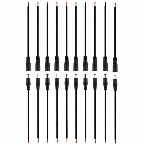 18 AWG Black 5.5X2.1mm Female  Male DC Connector Cable 30CM/50CM Wire Black - Picture 7 of 7