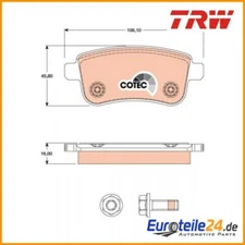 Brake pad set, disc brake Cotec TRW GDB1791 for Renault