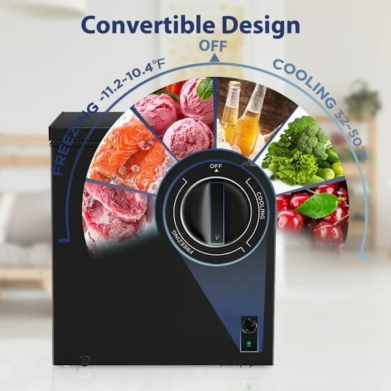 Arctic King 7.0 Cu ft Chest Freezer, Convertible, Black - Image 2 of 4