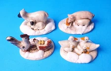 Nice Vintage Lot 4 Byron Molds Miniatures Animals Family