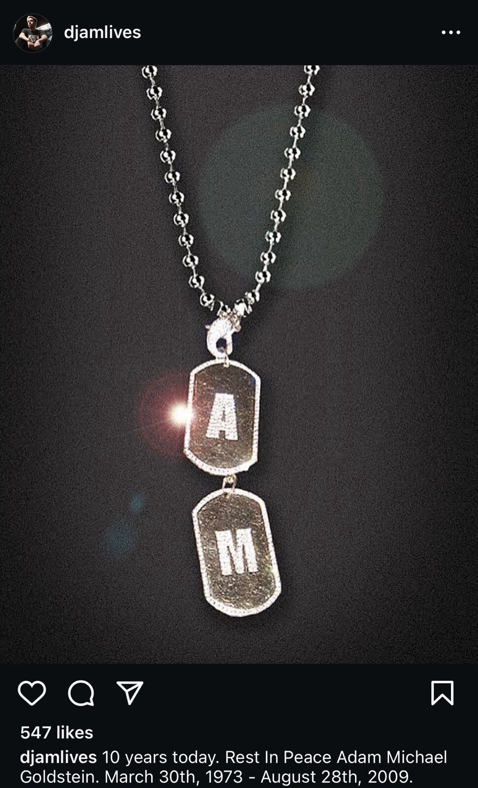 RARE DJ AM 27 Mixtape USB Dog Tag Necklace Travis Barker Steve Aoki EDC 2015 image 6