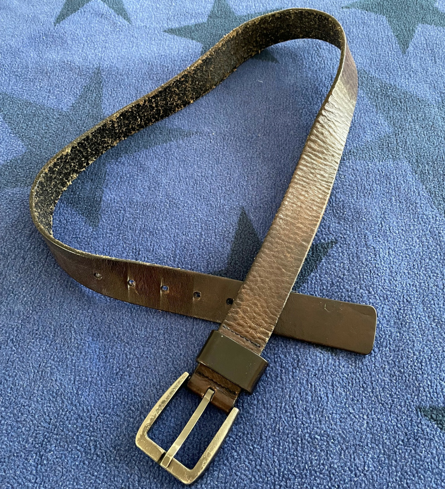 Kenneth Cole cuero para hombre - Talla 36 - Marrón oscuro con hebilla plateada | eBay