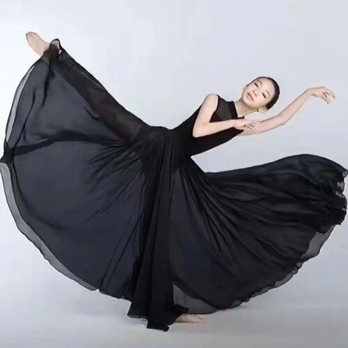 720 Degree Chiffon Skirt Ballet Belly Dance Gypsy LongSkirt Dancer Practice Wear - Picture 18 of 29