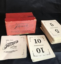 Antique 19th C. "Flinch" Victorian Card Game w/Box - Flinch Card Co Kalamazoo MI