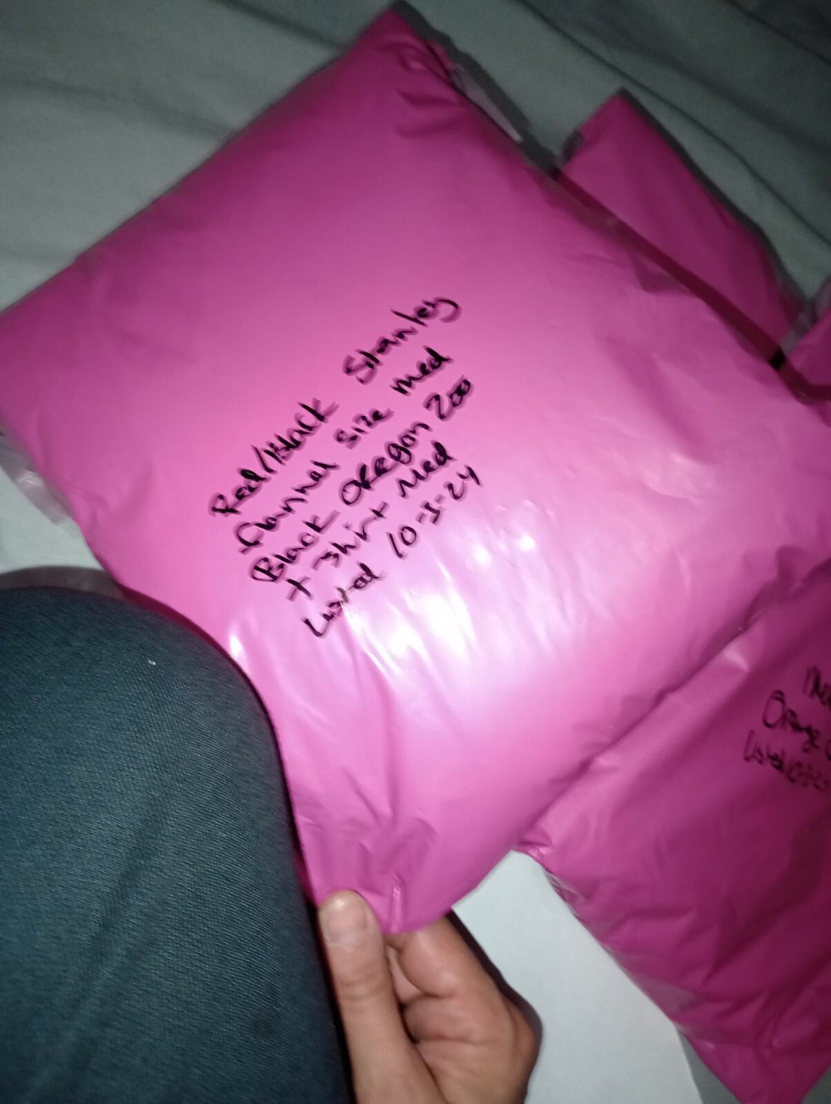 Medium Stanley Flannel Button Front And Black Tsh… - image 13