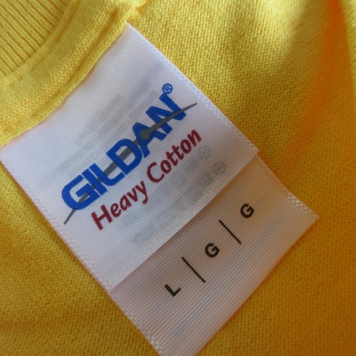 5 Gildan Heavy Cotton Adult Large Lot 100% Cotton Blank T Shirts Daisy Yellow - Picture 3 of 4