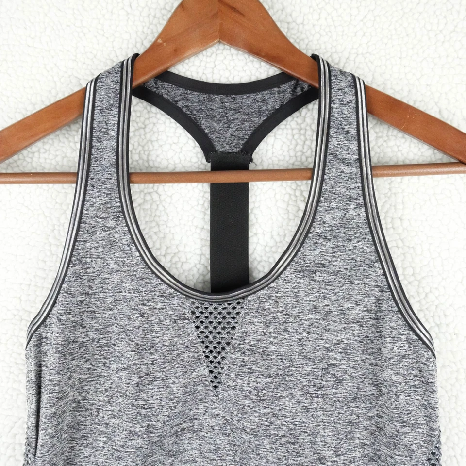 Camiseta sin mangas Bebe para mujer pequeña gris deportiva espalda deportiva rendimiento gimnasio deportivo Foto 2 de 4