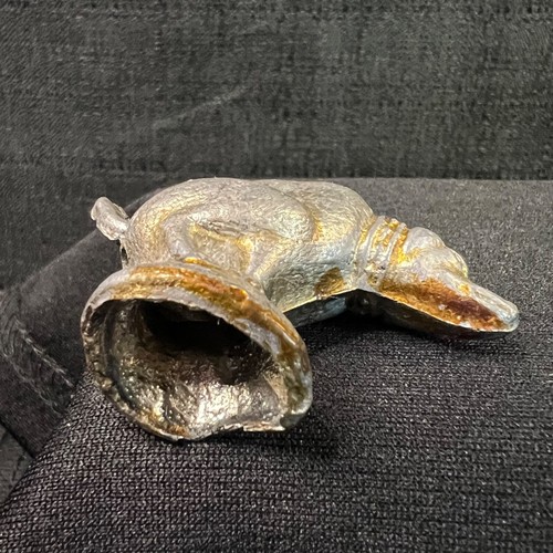 Antique 1930's 4th of July Snake Pooping CAST METAL NAUGHTY DOG Figurine Mini - Picture 7 of 11