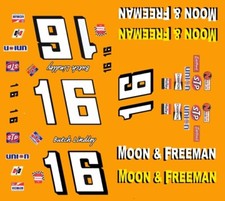  16 Butch Lindley Moon  Freemen 69 Chevlle 1/64th HO Scale Slot Car Decals