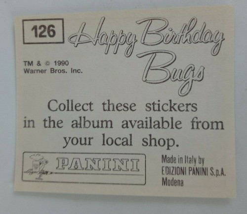 1990 Panini Happy Birthday Bugs (Pick Your Sticker) - Picture 189 of 343