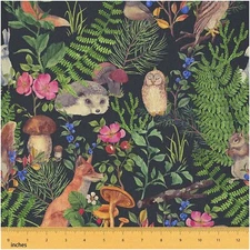 EcoHabitat Nature's Tapestry: Fox Owl Hedgehog Upholstery F