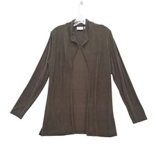 Chico's Travelers Open Front Cardigan Espresso Brown Sz 0 S