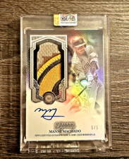 2023 TOPPS DYNASTY MANNY MACHADO GAME USED 4 COLOR AUTO LOGO PATCH /5