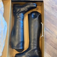 TuffRider Ladies Starter Back Zip Field Boots in Synthetic Leather, Black, S8