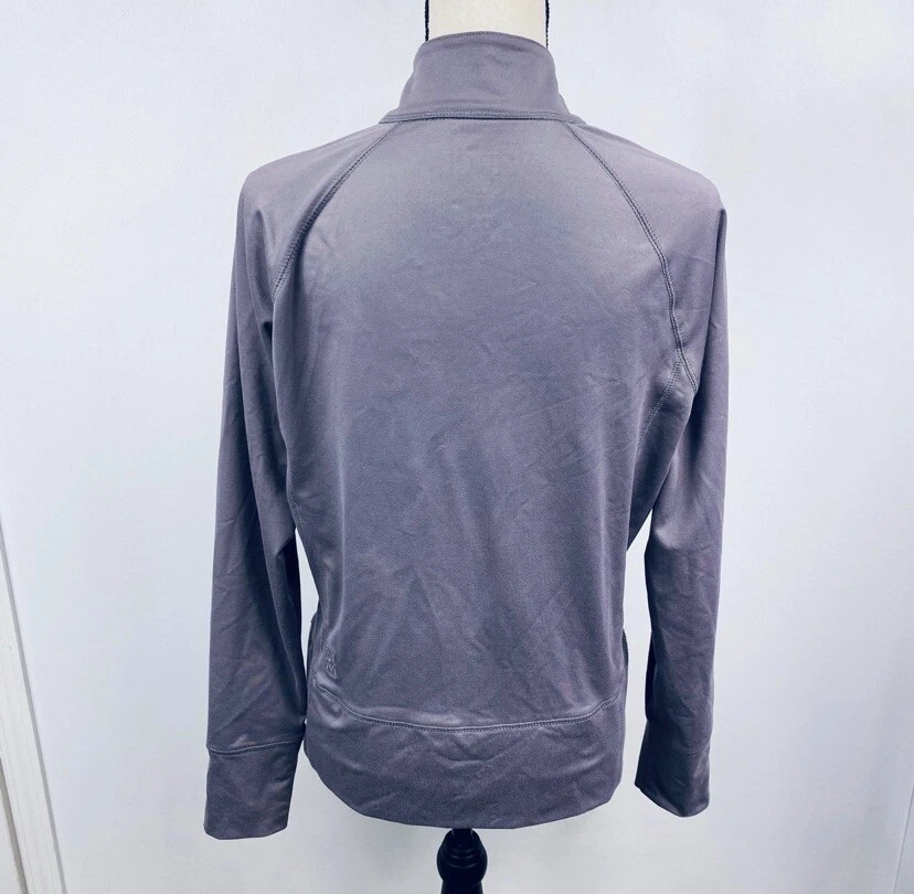 Kate Lord Womens Pewter Stretch Zip-Up Track Jacket Sz L - Image 4 of 4