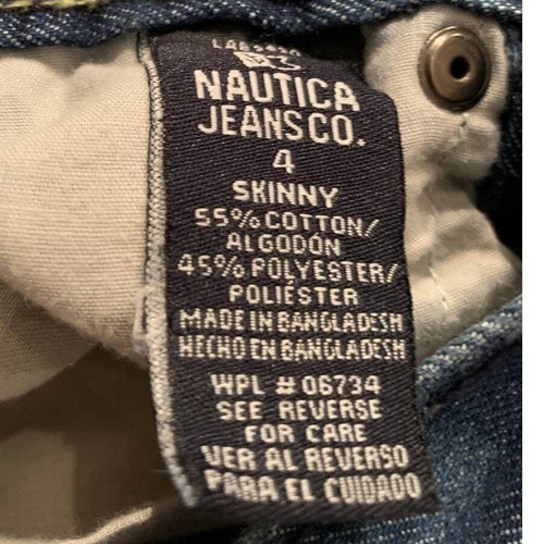Nautica Jeans Co Child Size 4 Adjustable Waist Skinny Stretch Cotton Denim Jeans - Picture 5 of 5