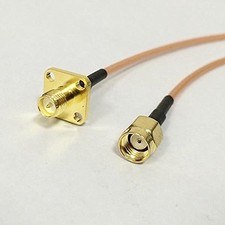 New listing RP SMA male plug to RP SMA female 4-hole panel mount RG316 pigtail